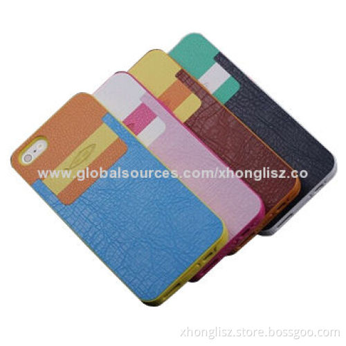Unique Style Leather Skin Cove Mobile Phone Cases for iPhone 4G, 5G, Logo Custom Acceptable